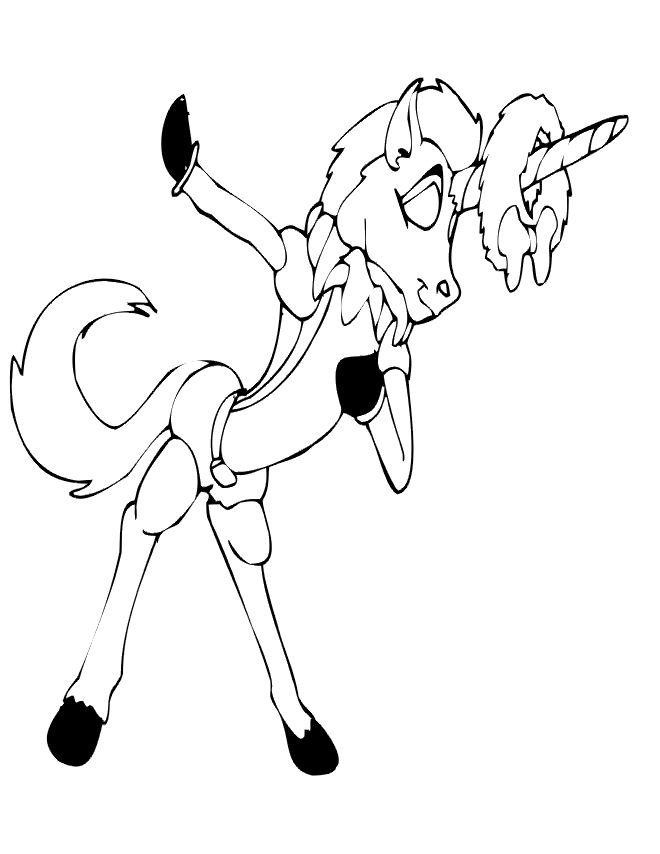 coloriage licorne avec couronne sur la corne